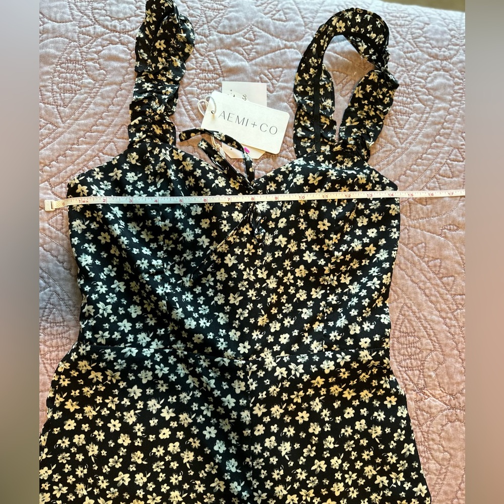 NWT Aemi + Co Floral Black Jumpsuit - Picture 5 of 16
